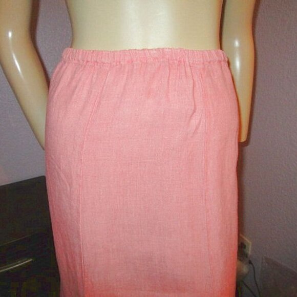 CP Shades Linen Fanny Midi Skirt Size S Pull On Mermaid Ruffle Pink Fairy Boho - Picture 2 of 8